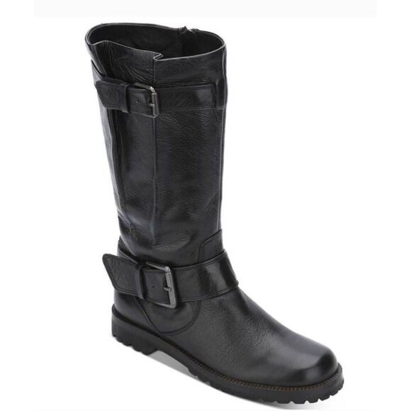 GENTLE SOULS Black Leather Buckled Boot Size 6.5M - Picture 1 of 9